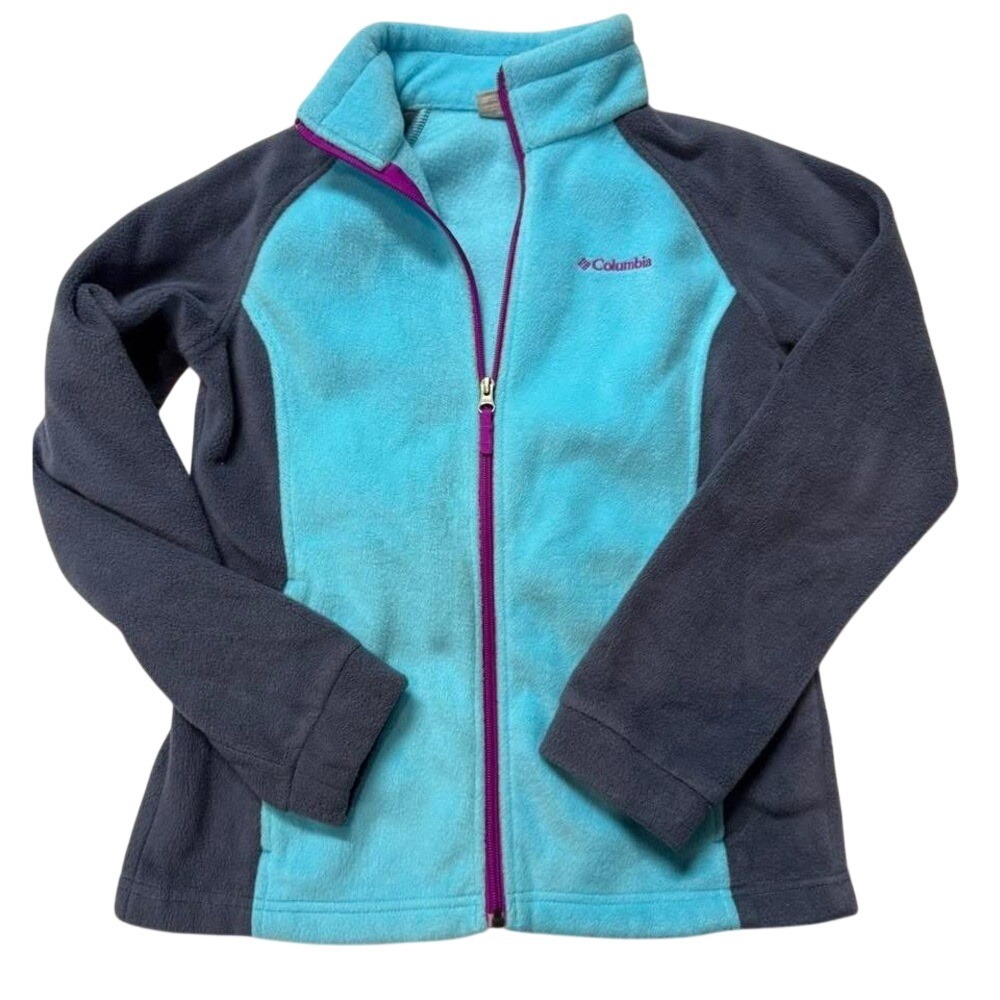 Columbia Turquoise and‎ Charcoal Fleece Jacket